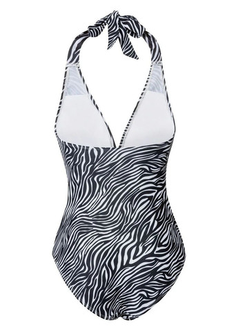 Чорно-білий літній купальник суцільний, халтер Esmara