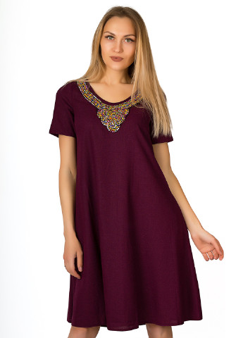 Темно-фиолетовое кэжуал платье клеш Lilove однотонное