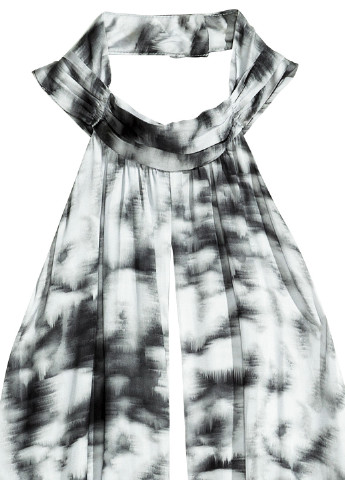 Серое кэжуал платье а-силуэт H&M с рисунком
