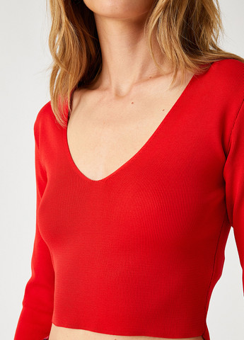 Красный демисезонный свитер пуловер KOTON