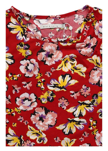 Червона кежуал сукня кльош MINT&BERRY з квітковим принтом