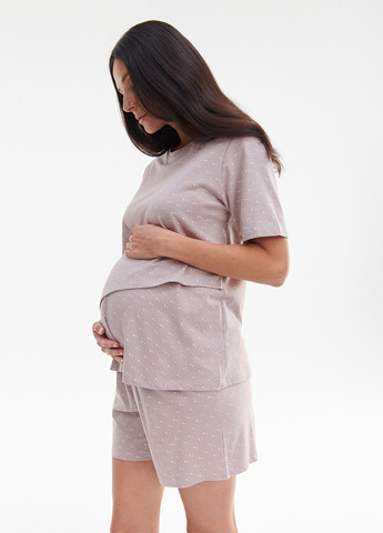 Светло-бежевая всесезон пижама для беременных (футболка, шорты) футболка + шорты Reserved