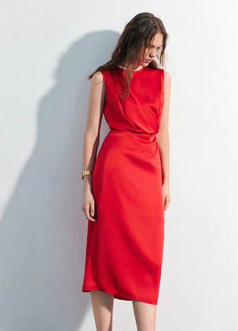 Червона кежуал сукня футляр SHEIN однотонна