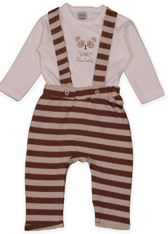 Светло-коричневый демисезонный детский полосатый костюм Pierre Cardin