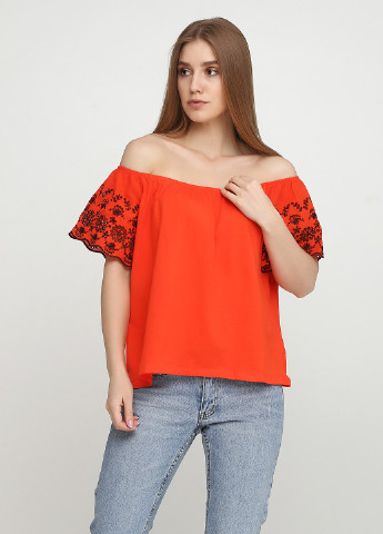 Оранжево-красная летняя блуза H&M