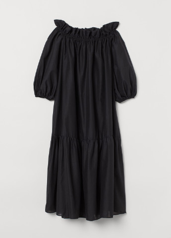 Черное кэжуал платье оверсайз H&M