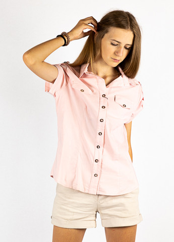Светло-розовая кэжуал рубашка однотонная Time of Style
