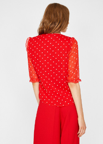 Красная летняя блуза на запах KOTON