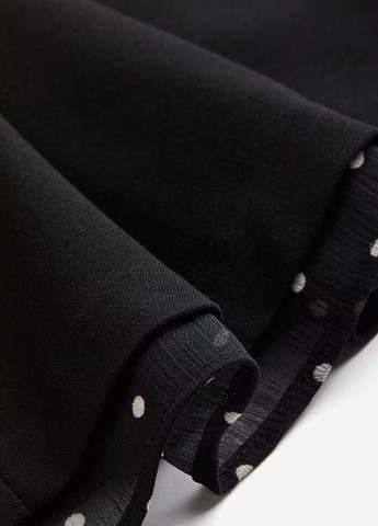 Черная кэжуал в горошек юбка H&M а-силуэта (трапеция)