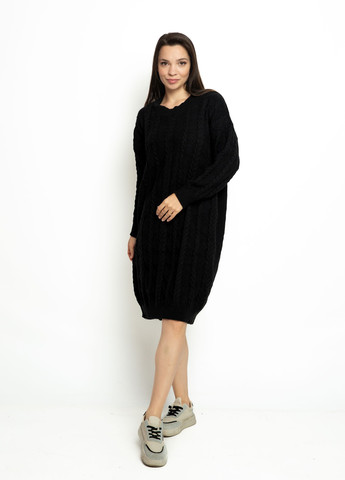 Чорна кежуал сукня сукня светр Time of Style однотонна
