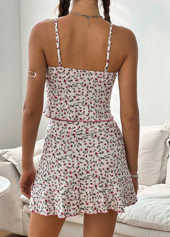 Комбінований літній комплект (топ, спідниця) SHEIN