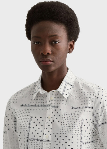 Белая кэжуал рубашка с абстрактным узором Gant