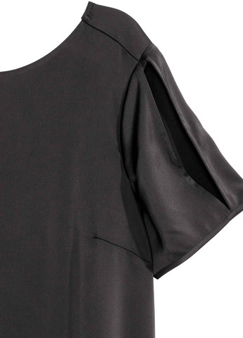 Черное кэжуал платье а-силуэт, с открытой спиной H&M однотонное