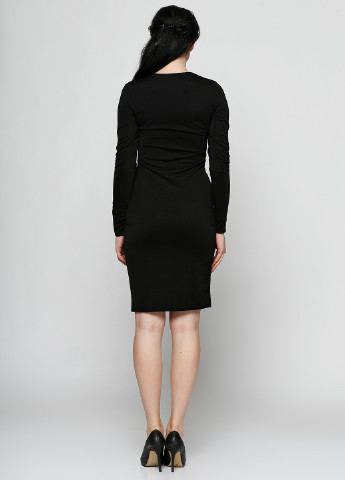 Черное кэжуал платье с длинным рукавом ANVI однотонное