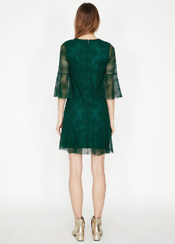 Зеленое кэжуал платье клеш KOTON с абстрактным узором