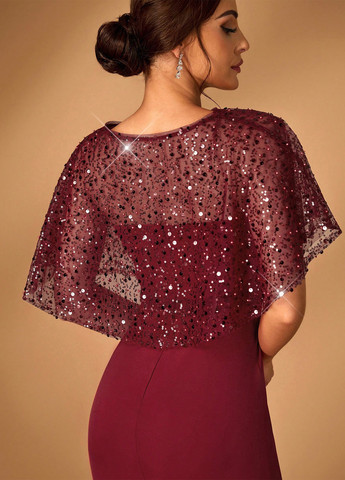 Бордовий літній комплект (сукня, накидка) SHEIN