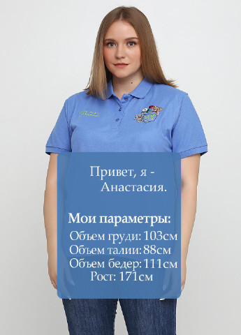 Васильковая женская футболка-поло Port Authority с рисунком