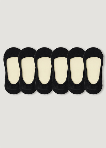 Чёрные носки (6 пар) SHEIN однотонные (365769896)