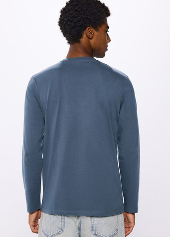 Бирюзовый демисезонный кэжуал лонгслив Springfield однотонный