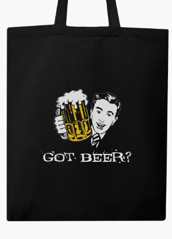 Еко сумка шоппер черная Есть пиво (Got Beer) (9227-2002-BK) MobiPrint (236390017)
