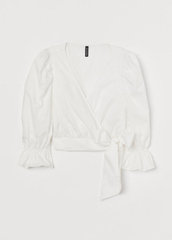 Белая демисезонная блуза на запах H&M