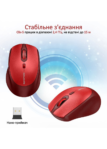 Мышь Clix-5 Wireless Promate clix-5.red (217315785)
