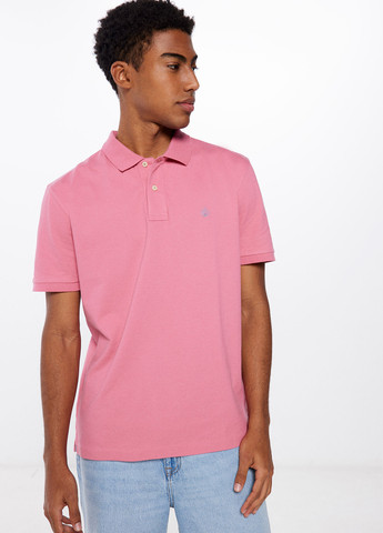 Розовая футболка-поло для мужчин Springfield с логотипом