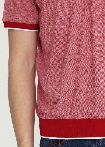 Бордовая футболка-поло для мужчин Mons с геометрическим узором