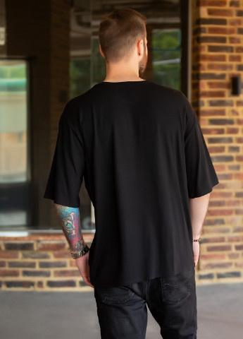 Чорна футболка чоловіча з коротким рукавом ISSA PLUS GN-454