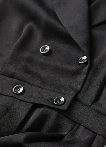 Комбінезон H&M комбінезон-брюки однотонний чорний кежуал поліестер