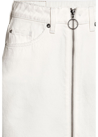Белая джинсовая однотонная юбка H&M карандаш