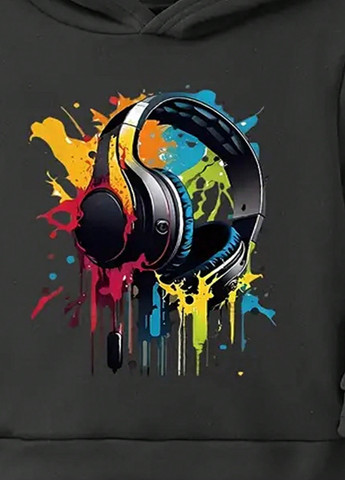 Чорний демісезонний костюм (худі, штани) брючний SHEIN