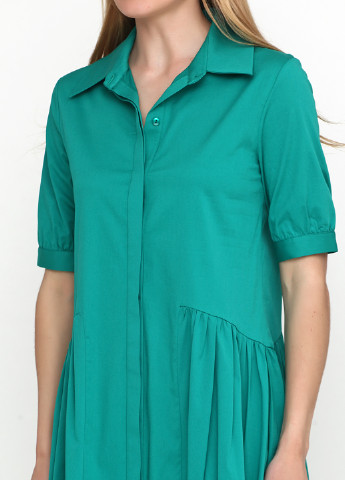 Зеленое кэжуал платье L'hotse однотонное