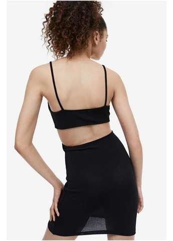 Чорна сукня H&M однотонна