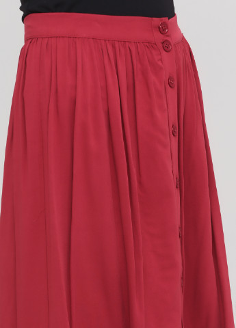 Бордовая кэжуал однотонная юбка PDK
