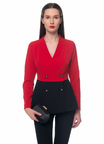 Красный деловой пиджак Arefeva - однотонный - демисезонный