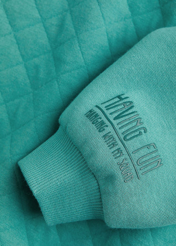 H&M свитшот однотонный зеленый кэжуал хлопок