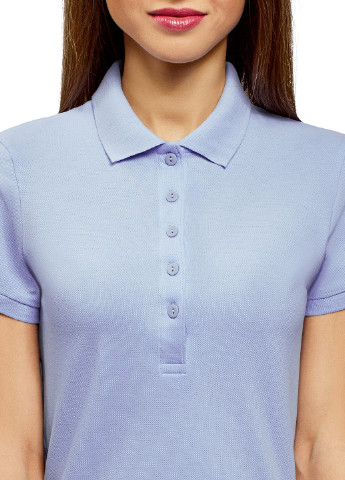 Синяя женская футболка-поло Oodji однотонная