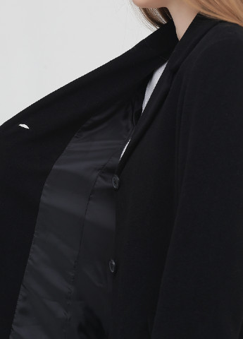 Черное демисезонное Пальто однобортное Rick Cardona