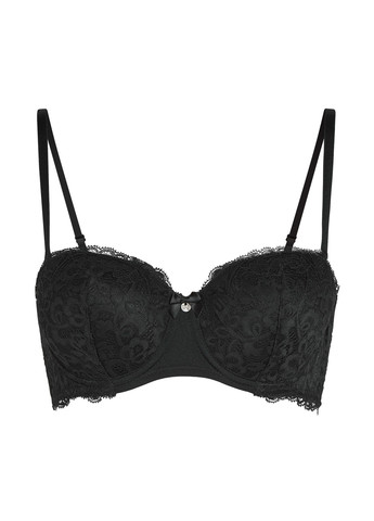 Чёрный балконет бюстгальтер Hunkemoller без косточек полиамид