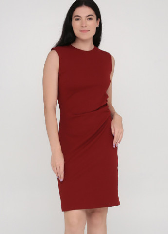 Бордовое платье H&M однотонное