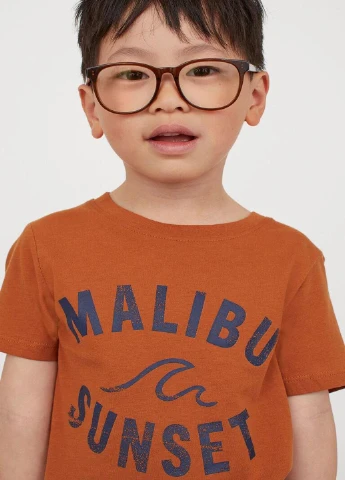 Коричневая летняя футболка H&M