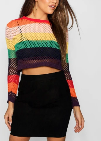 Черная кэжуал однотонная юбка Boohoo