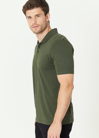 Оливковая (хаки) футболка-поло для мужчин Studio однотонная