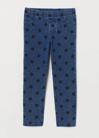 Синие демисезонные джеггинсы H&M
