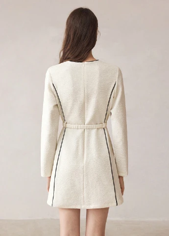 Молочное праздничный, деловое платье а-силуэт SHEIN однотонное