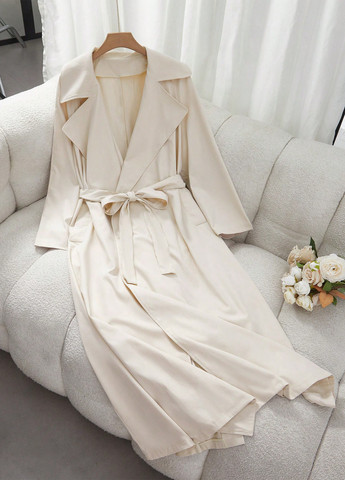 Плащ SHEIN тренчкот без застежки демисезон (332312807)