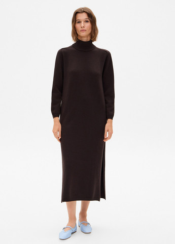Темно-коричнева кежуал сукня сукня светр Promin однотонна