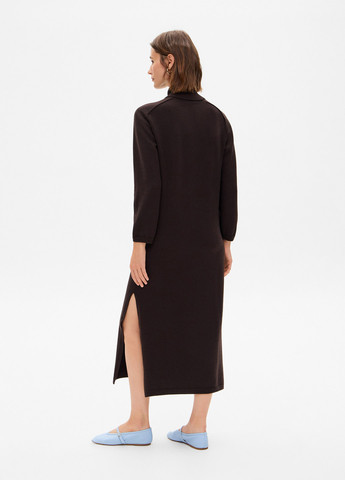 Темно-коричнева кежуал сукня сукня светр Promin однотонна