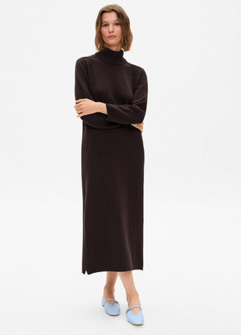 Темно-коричнева кежуал сукня сукня светр Promin однотонна